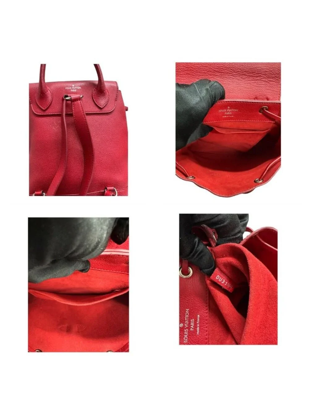 Louis Vuitton Lockme Red Ruby Silver Leather Backpack